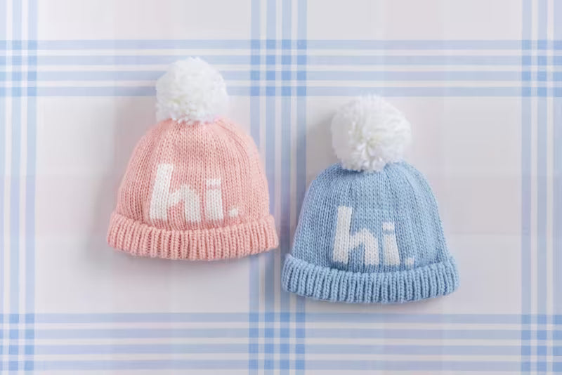 Hi! Blue Knit Beanie