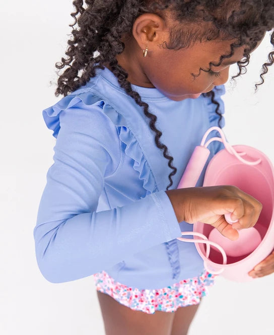 Sparkle Shimmer Ruffle Rash Guard 2PC