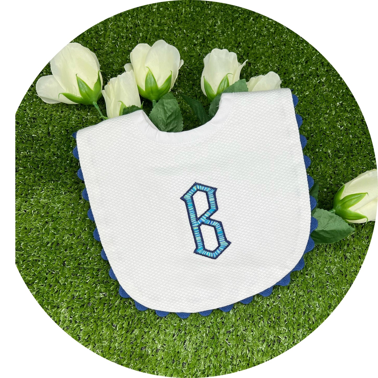 White Cotton Pique Bibs