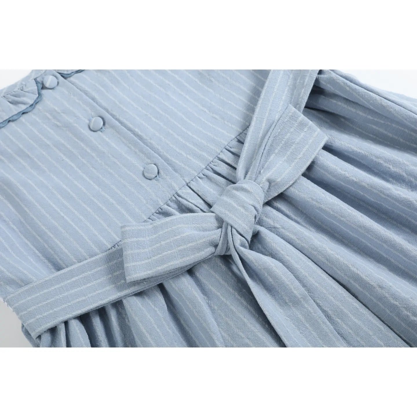 Light Blue PinStripe Smock Dress