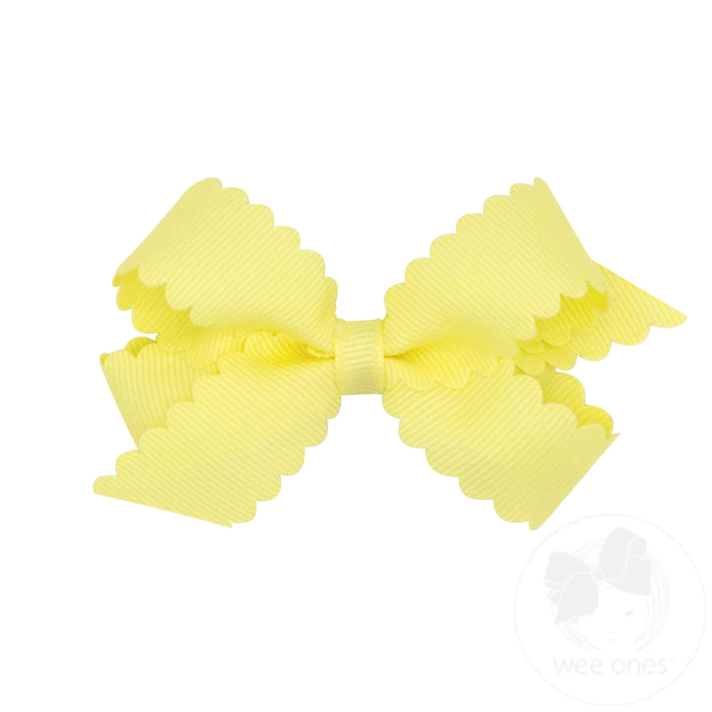Mini Scalloped Edge Grosgrain Bow