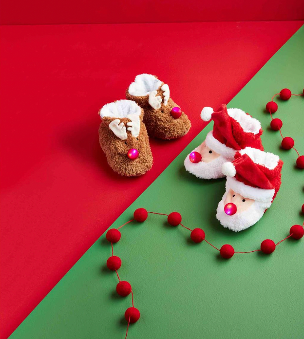 Santa Light Up Slippers