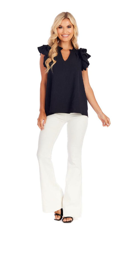 Black Dahlia Ruffle Top