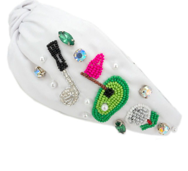 White Golf Knoted Head Band