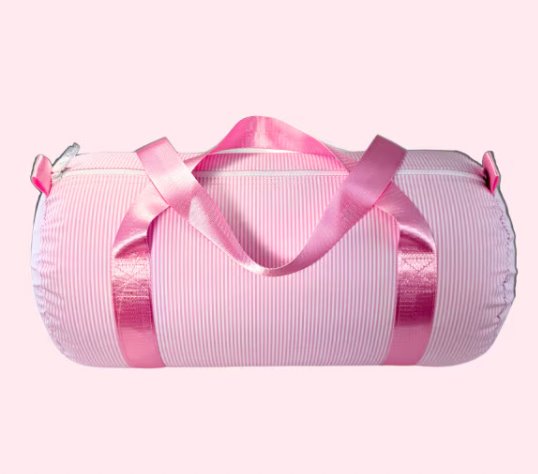 Preppy Pink Stripe Duffel
