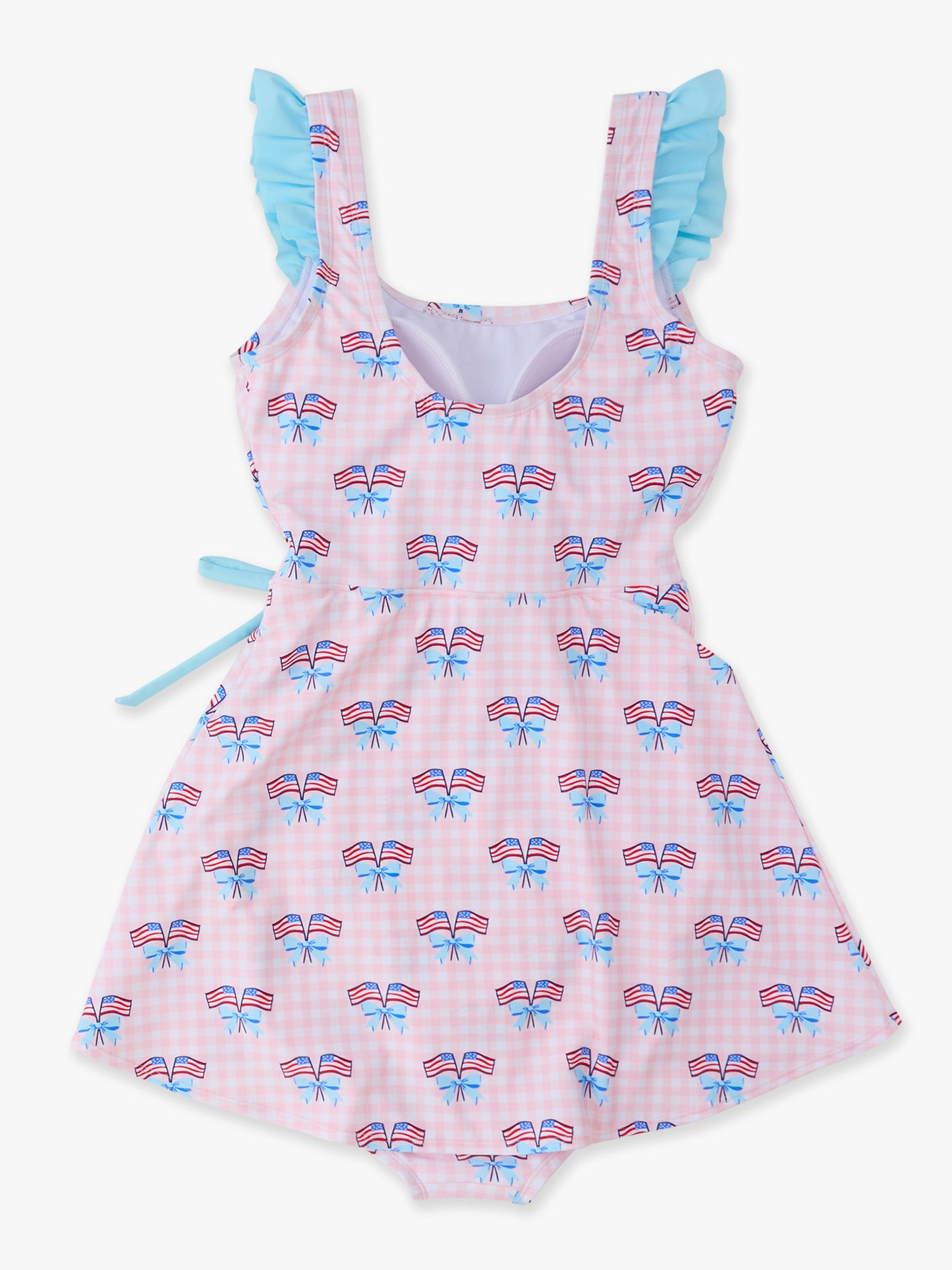 Women's Patriotic Pink Gingham Swimsuit