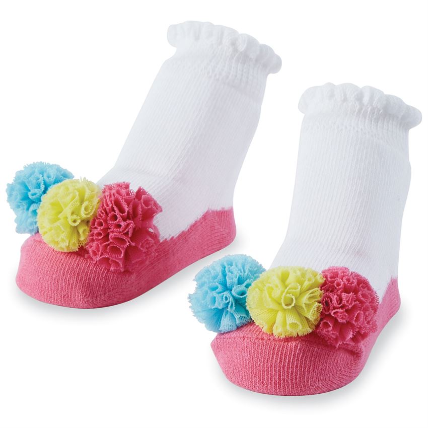 Multi Color Mesh Puff Socks