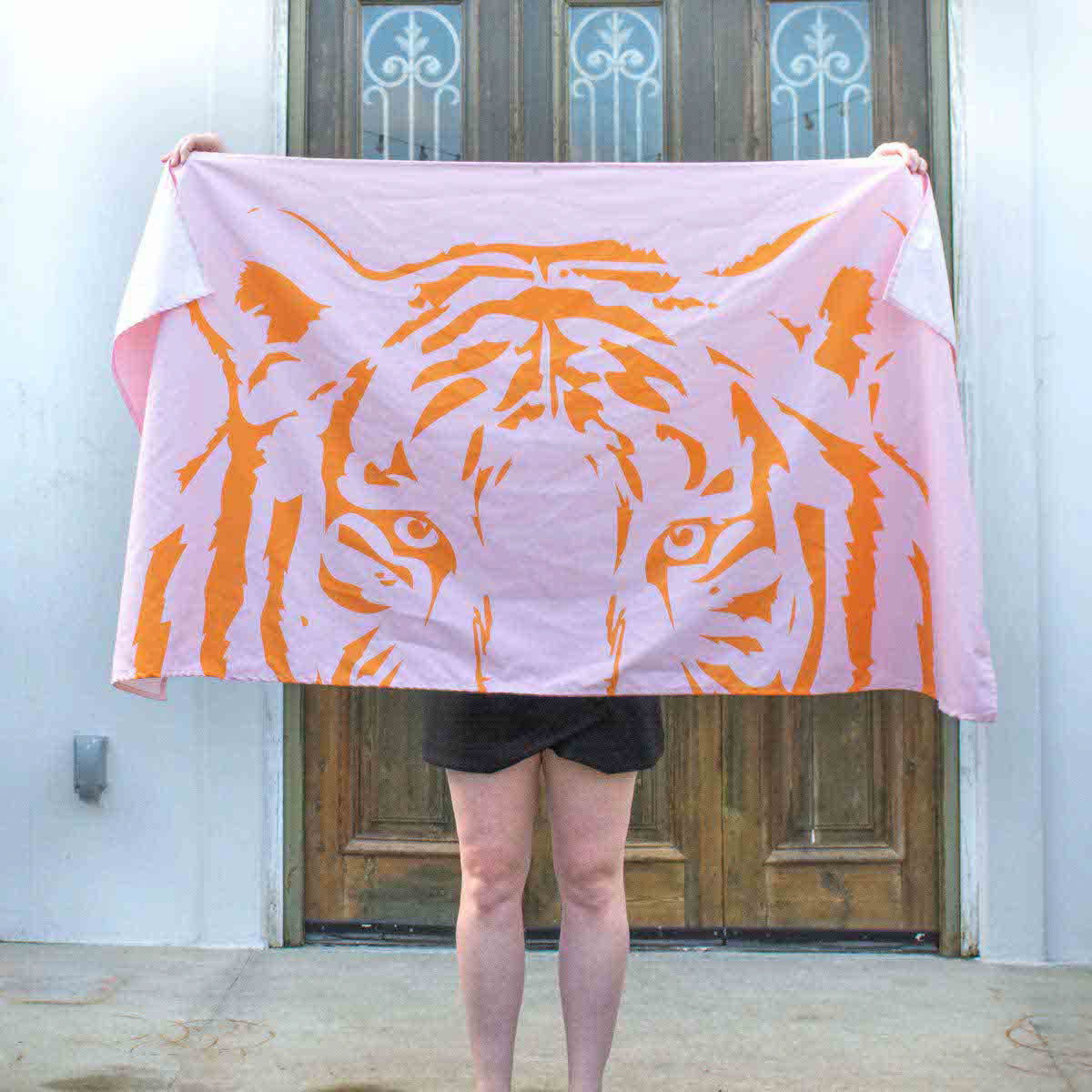 Eye of the Tiger LT Pink /Org Beach Towel