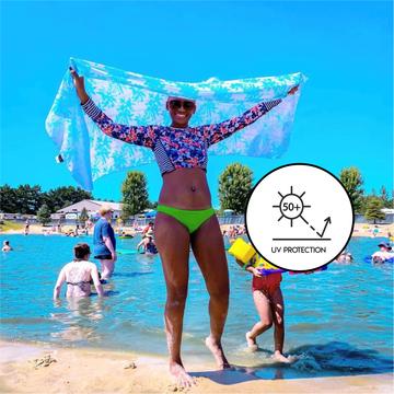 Coral Palm UPF50+ Full Size Sunscreen Towel