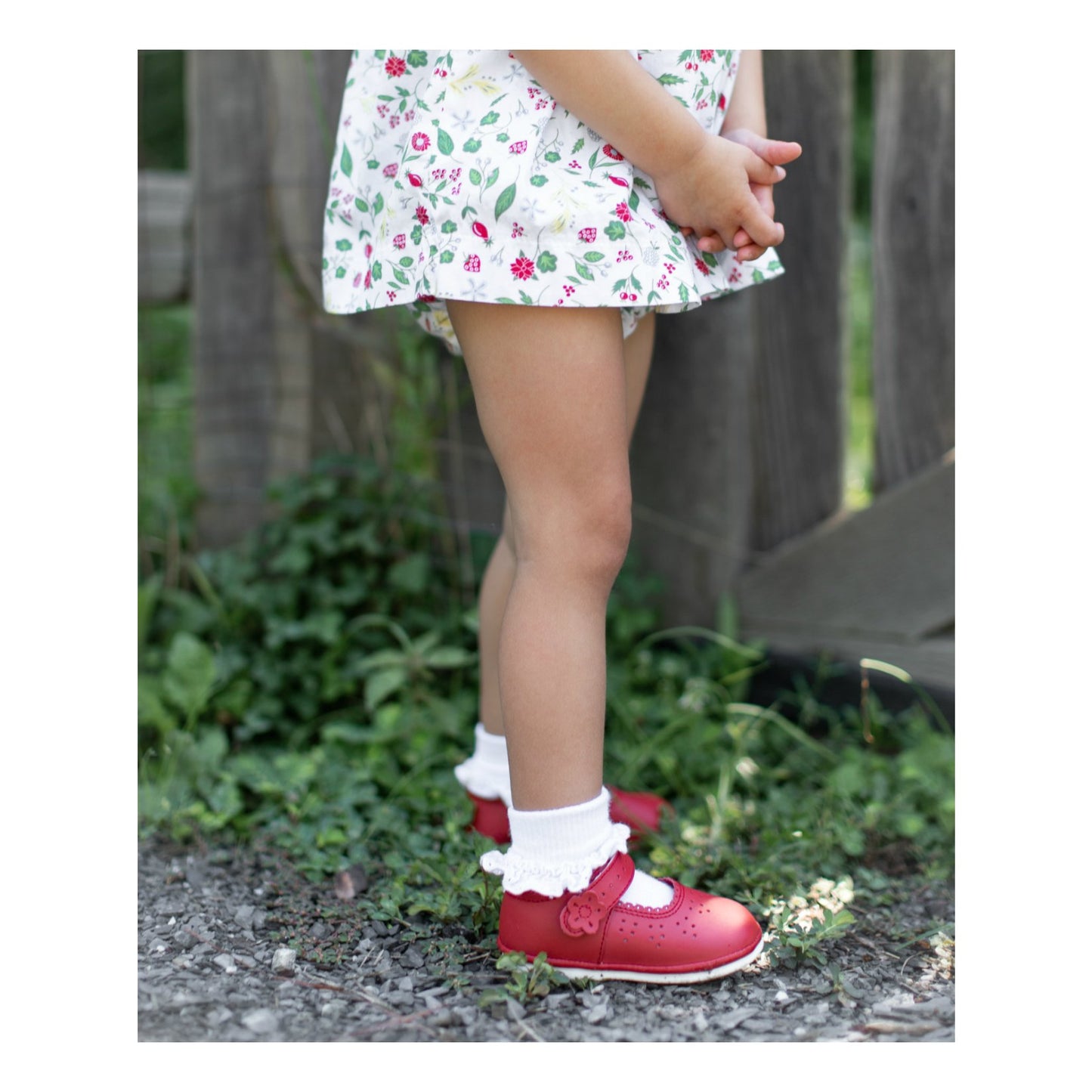 Red Mia Scalloped Mary Jane