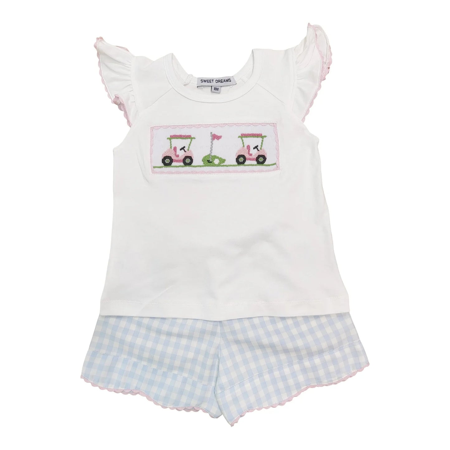 Smocked Golf Cart Short Set