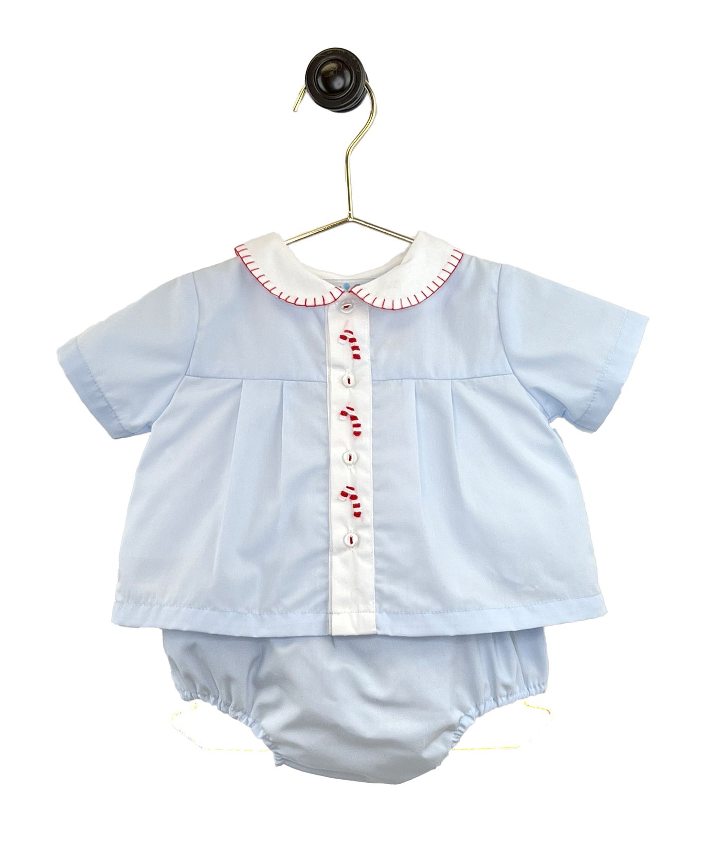 Blue Candy Cane Diaper Set