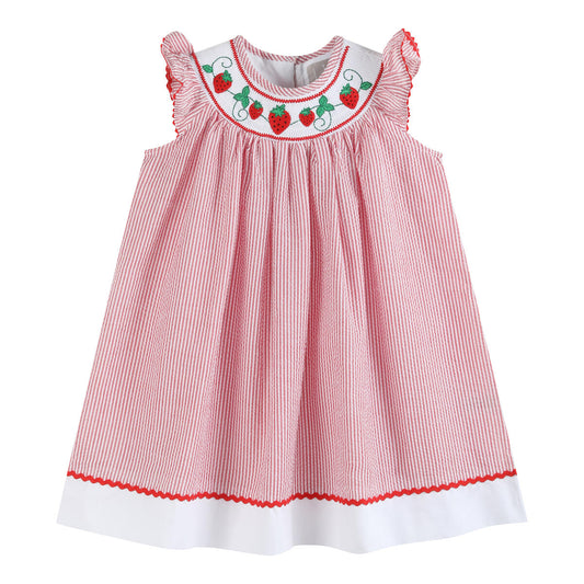 Red Strawberry Smock Dress