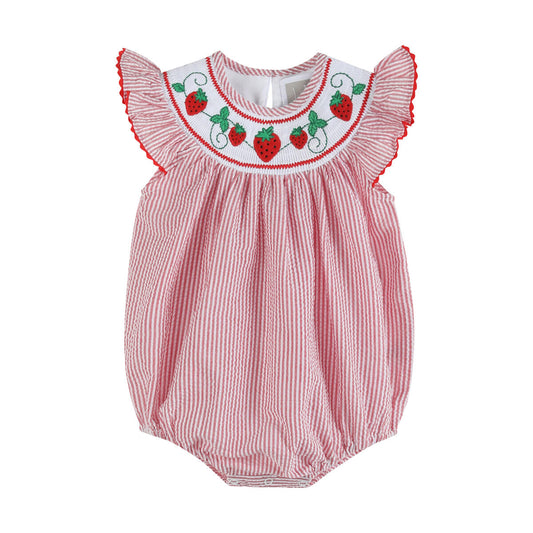 Strawberry Smock Romper