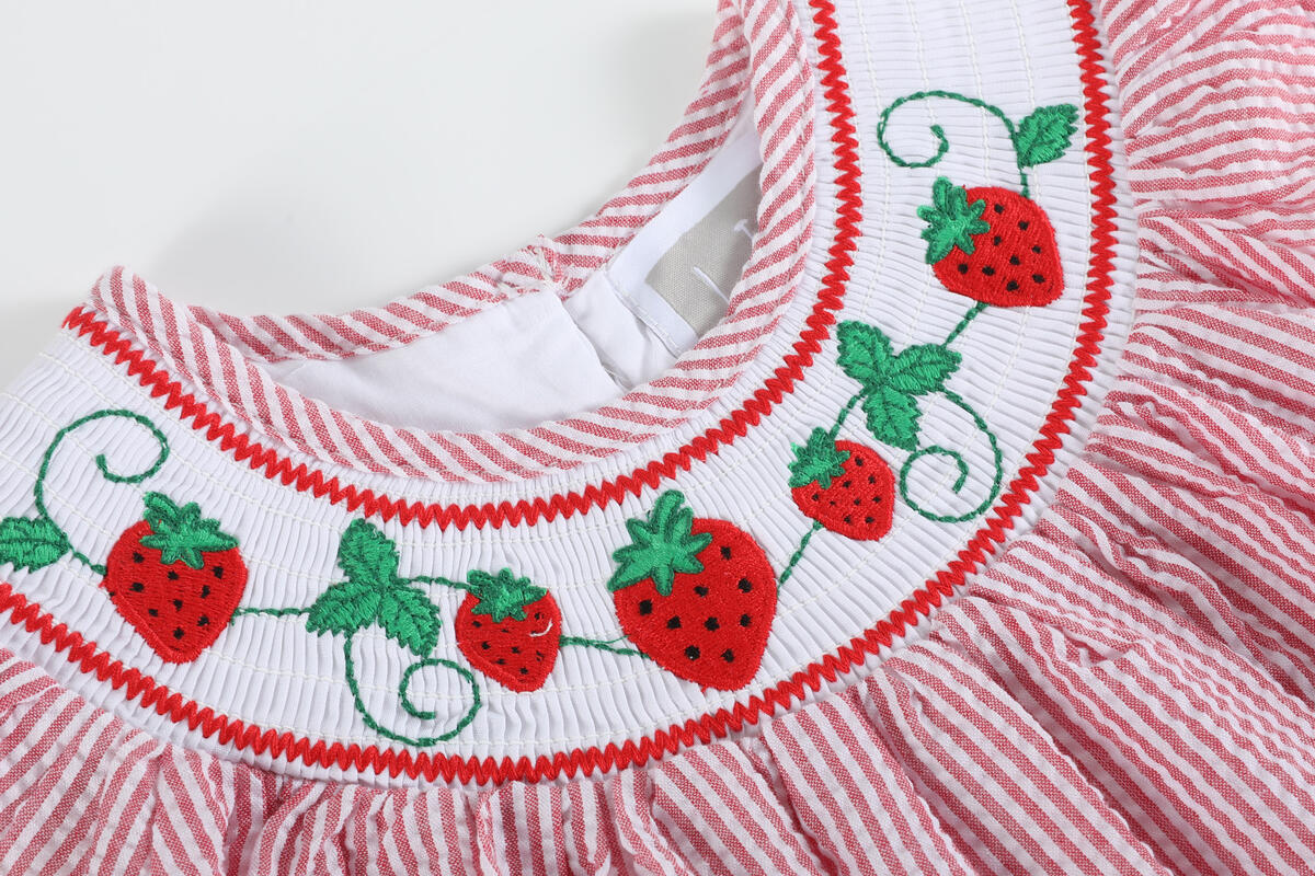 Red Strawberry Smock Dress
