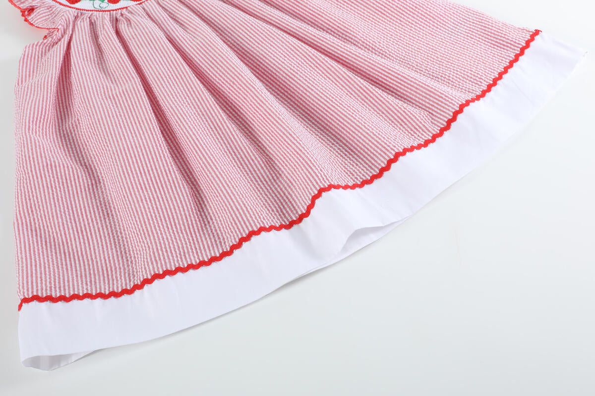 Red Strawberry Smock Dress