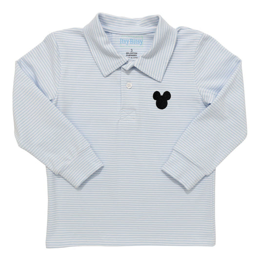 Blue Stripe Mouse Polo