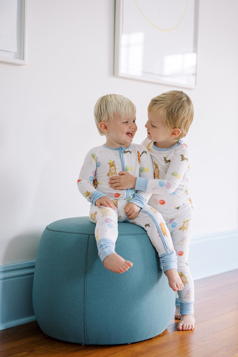 Blue Dog Party Romper