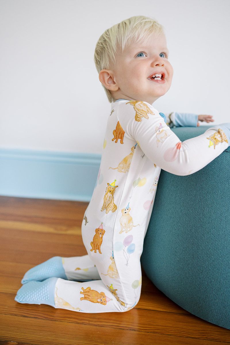 Blue Dog Party Romper