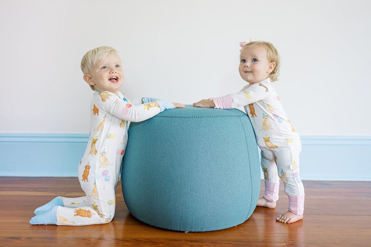 Blue Dog Party Romper