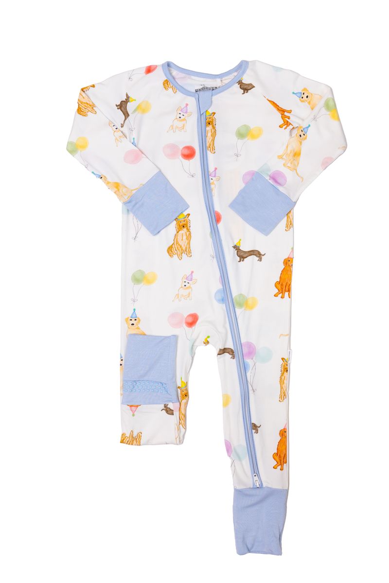 Blue Dog Party Romper