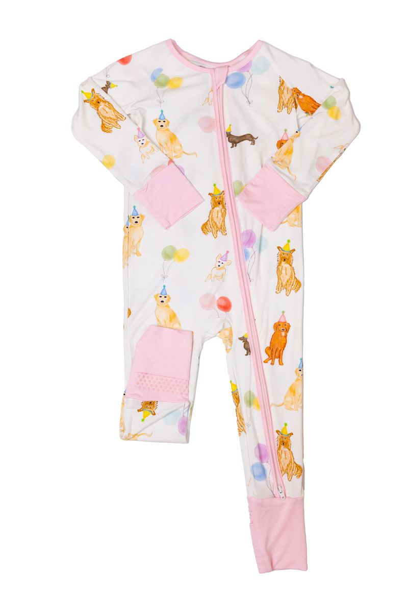 Pink Dog Party Sleep Romper