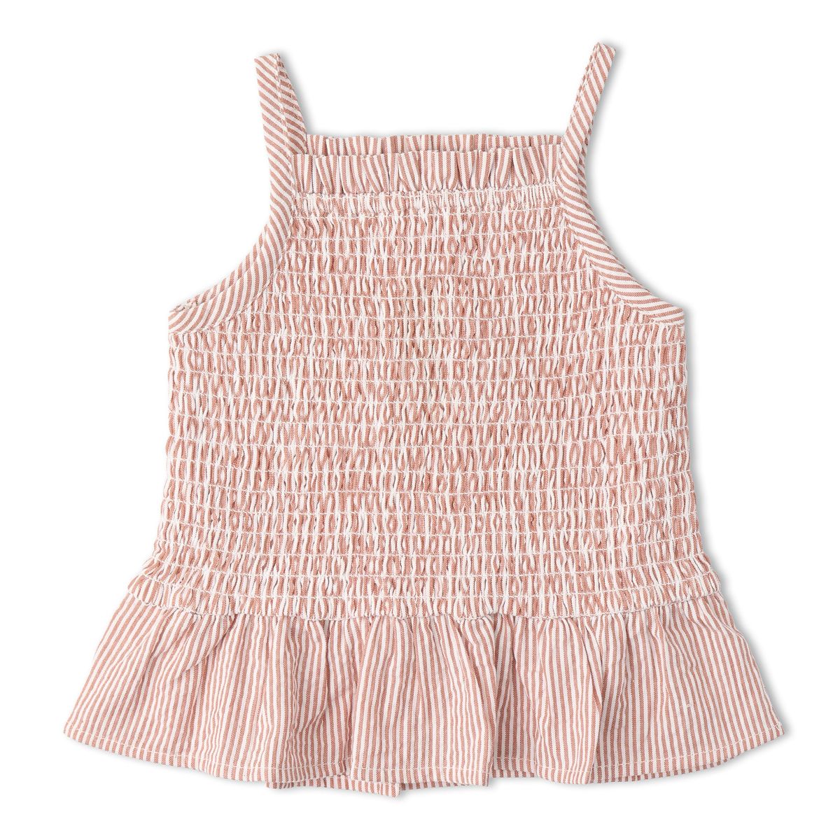Coral Stripes Organic Smock Top Bloomer Set