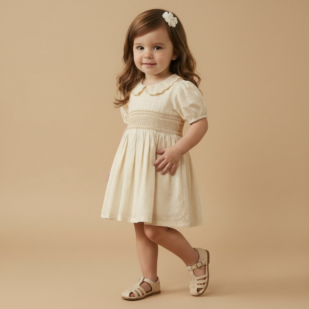 Butter Yellow Organic Smocked Dress