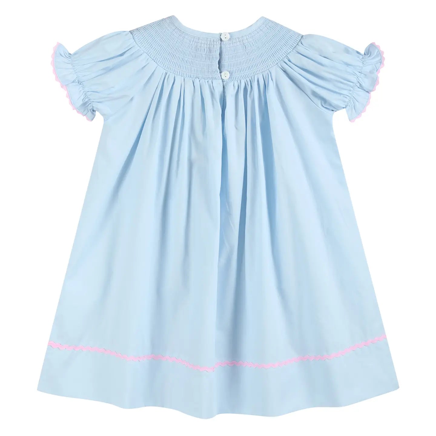 Pink & Blue  Bow Smock Dress