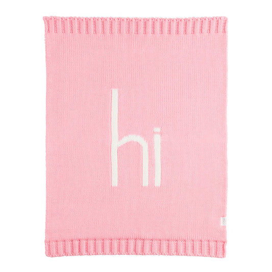 Pink "Hi" Blanket