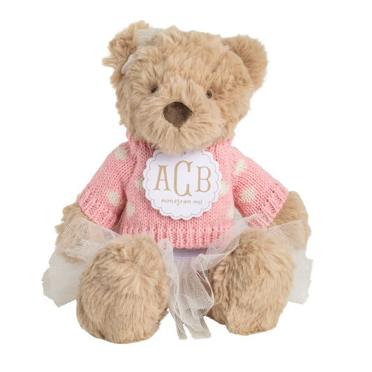 Polka Dot Monogram Bear Plush