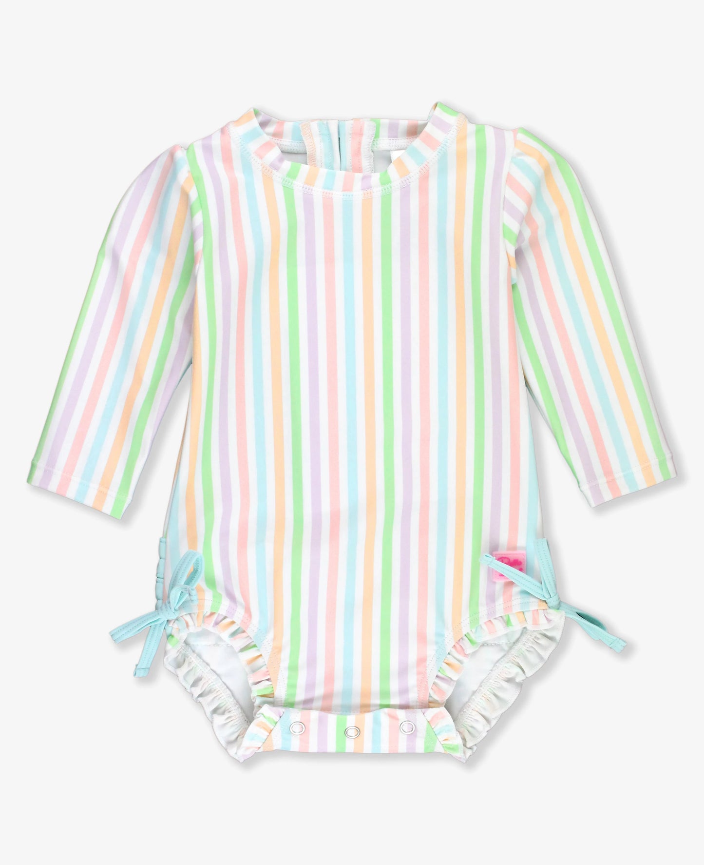 Pale Rainbow Stripe LS Rash Guard 1PC