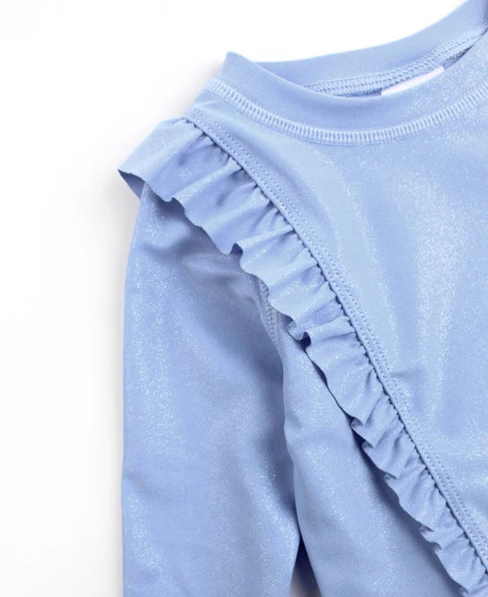Sparkle Shimmer Ruffle Rash Guard 2PC