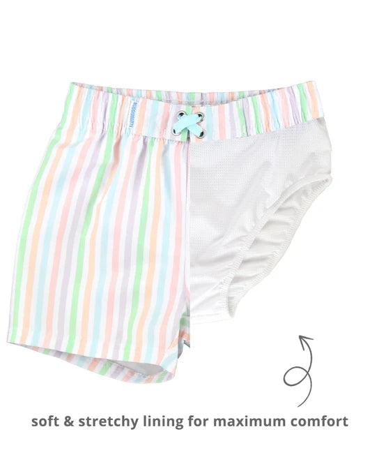 Pale Rainbow Stripe Trunks