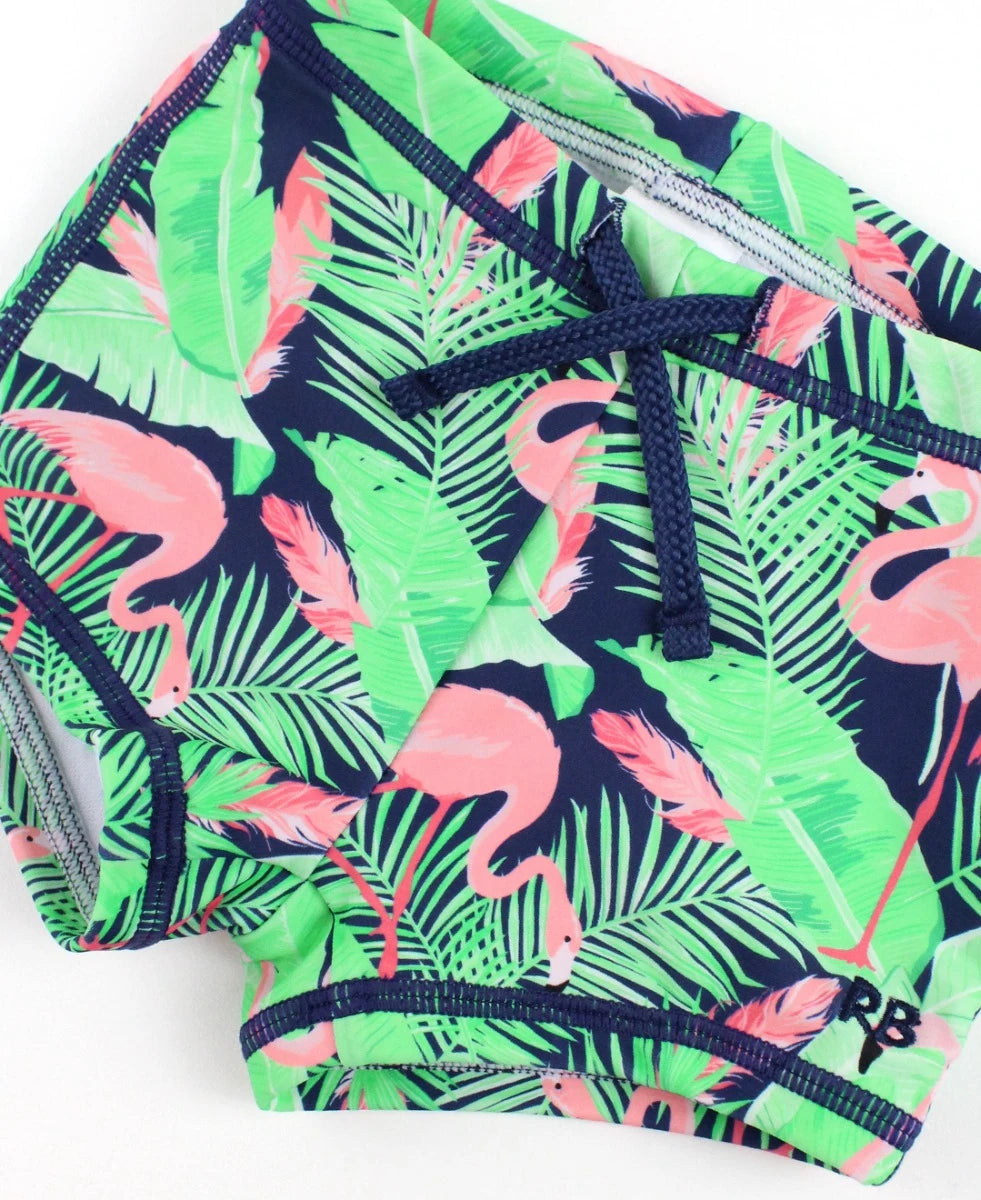 Flamingo Frenzy Swim Shorties