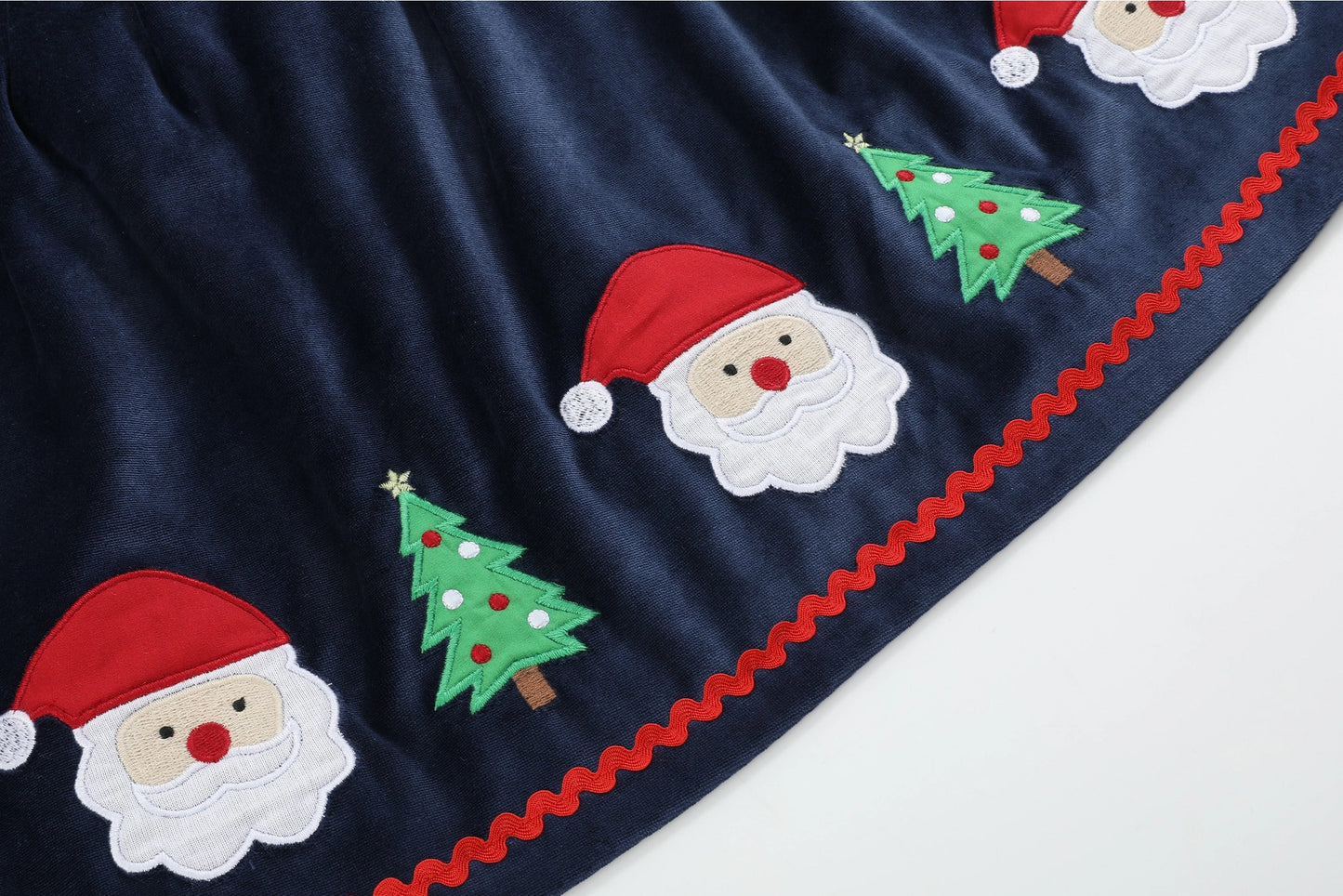 Blue Velour Santa  Jumper Dress