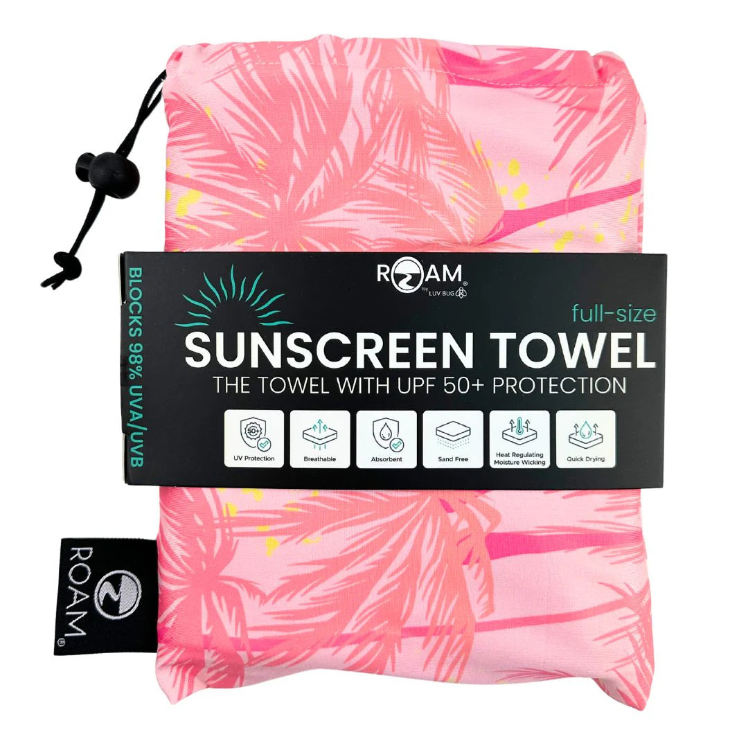 Pink Palms  Full UPF50Towel
