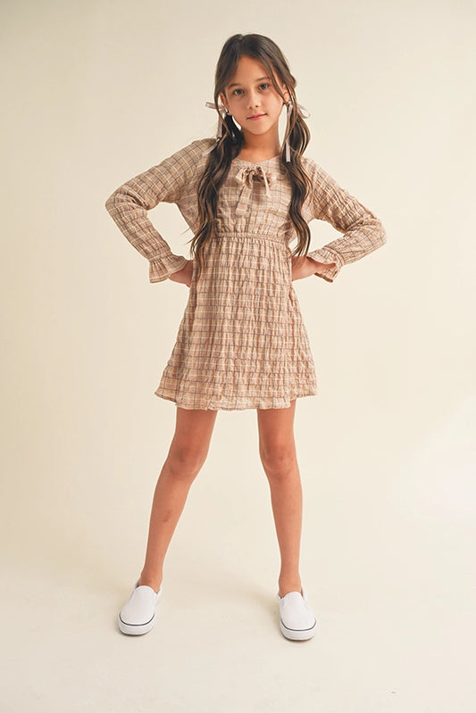 L/S Crinkle Woven Dress