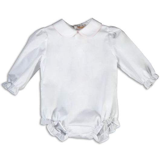 White L/S Bubble W/ Pink Trim