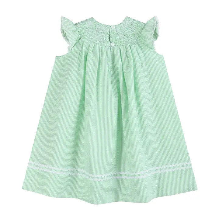 Gr Seersucker Easter Bunny Smock Dress