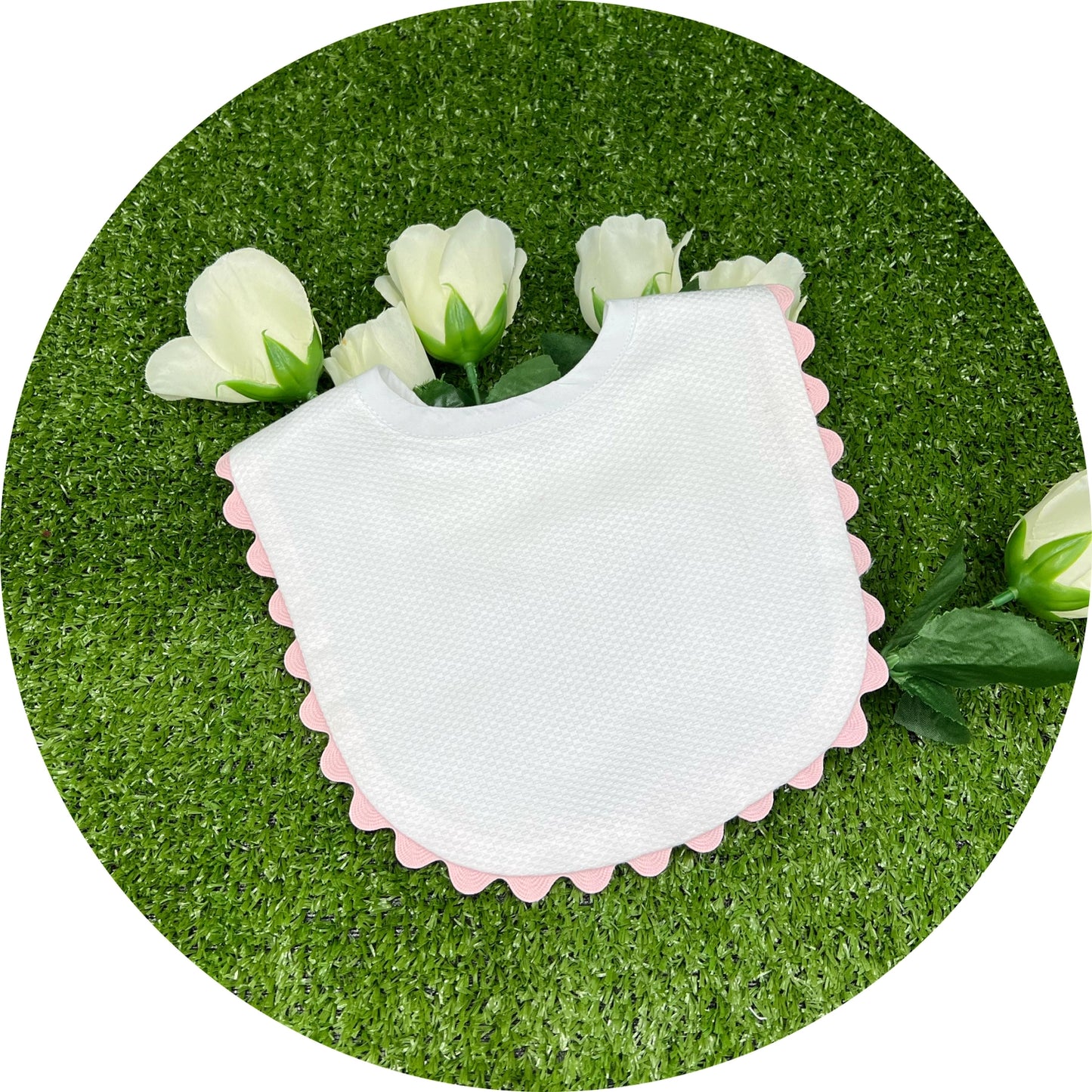 White Cotton Pique Bibs