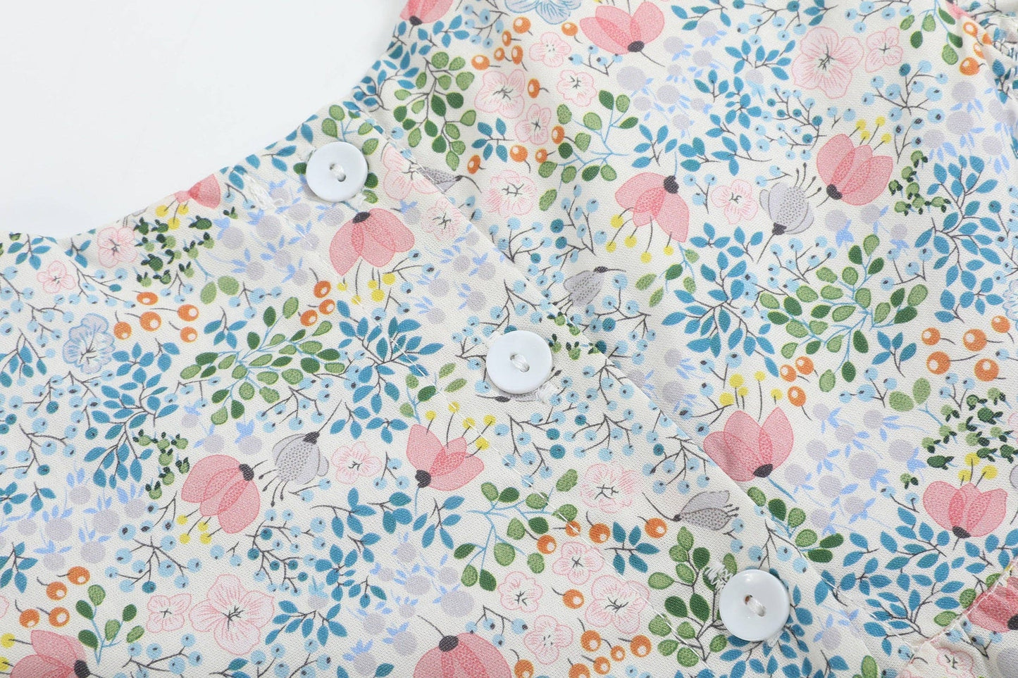 Pink Floral Smock Romper