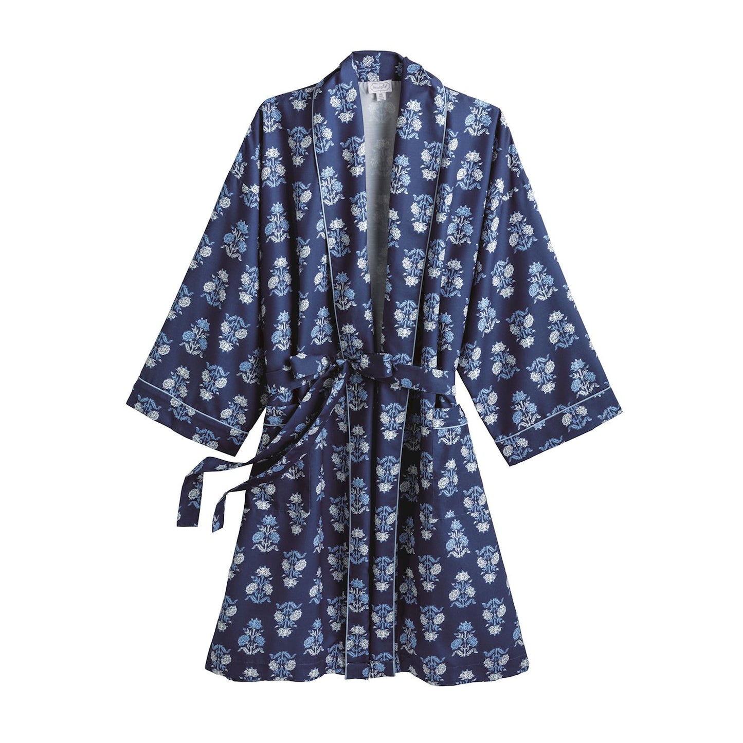 Navy Floral Block Robe