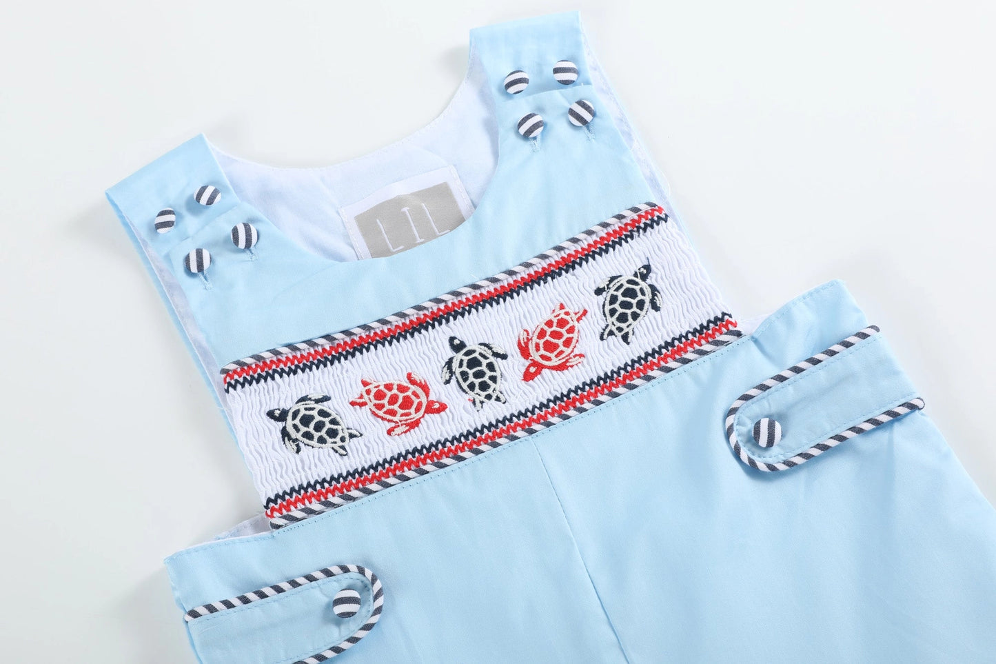 Blue Red Turtle Smock Jon Jon