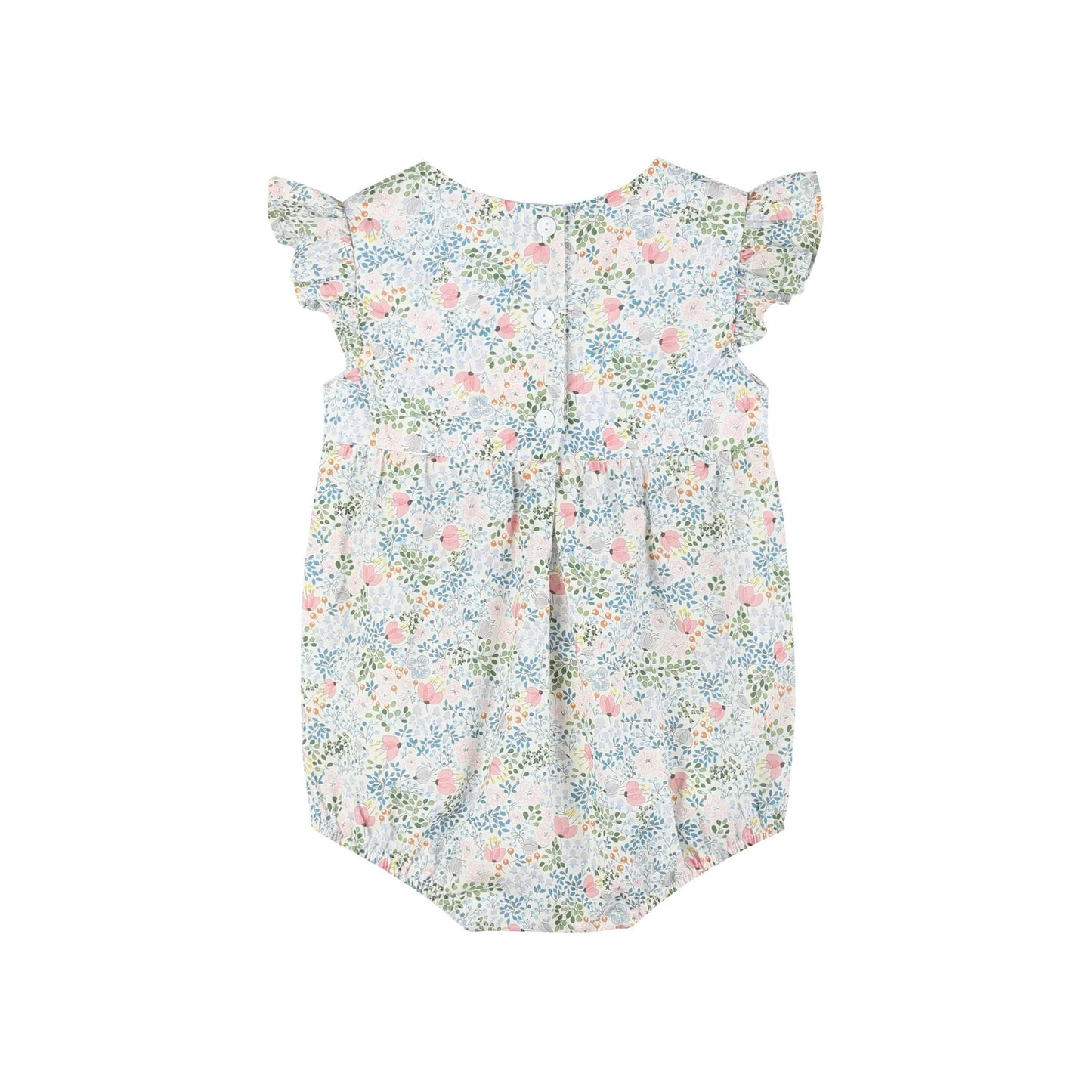 Pink Floral Smock Romper