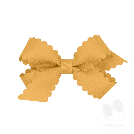 Mini Scalloped Edge Grosgrain Bow