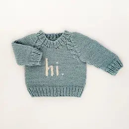 "Hi" Surf Blue Sweater