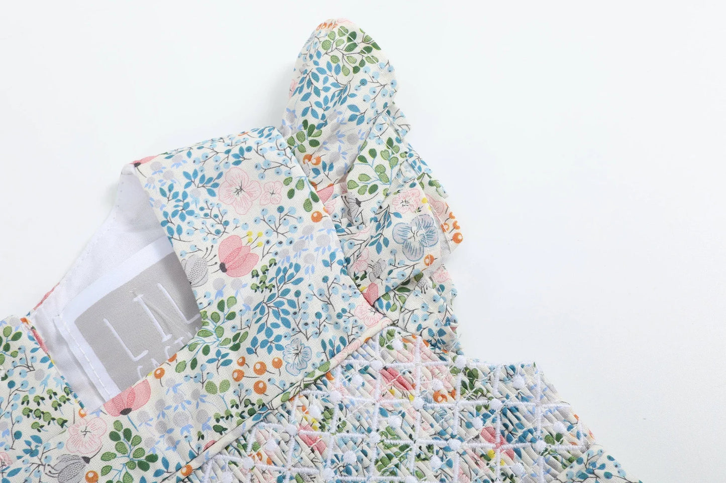 Pink Floral Smock Romper