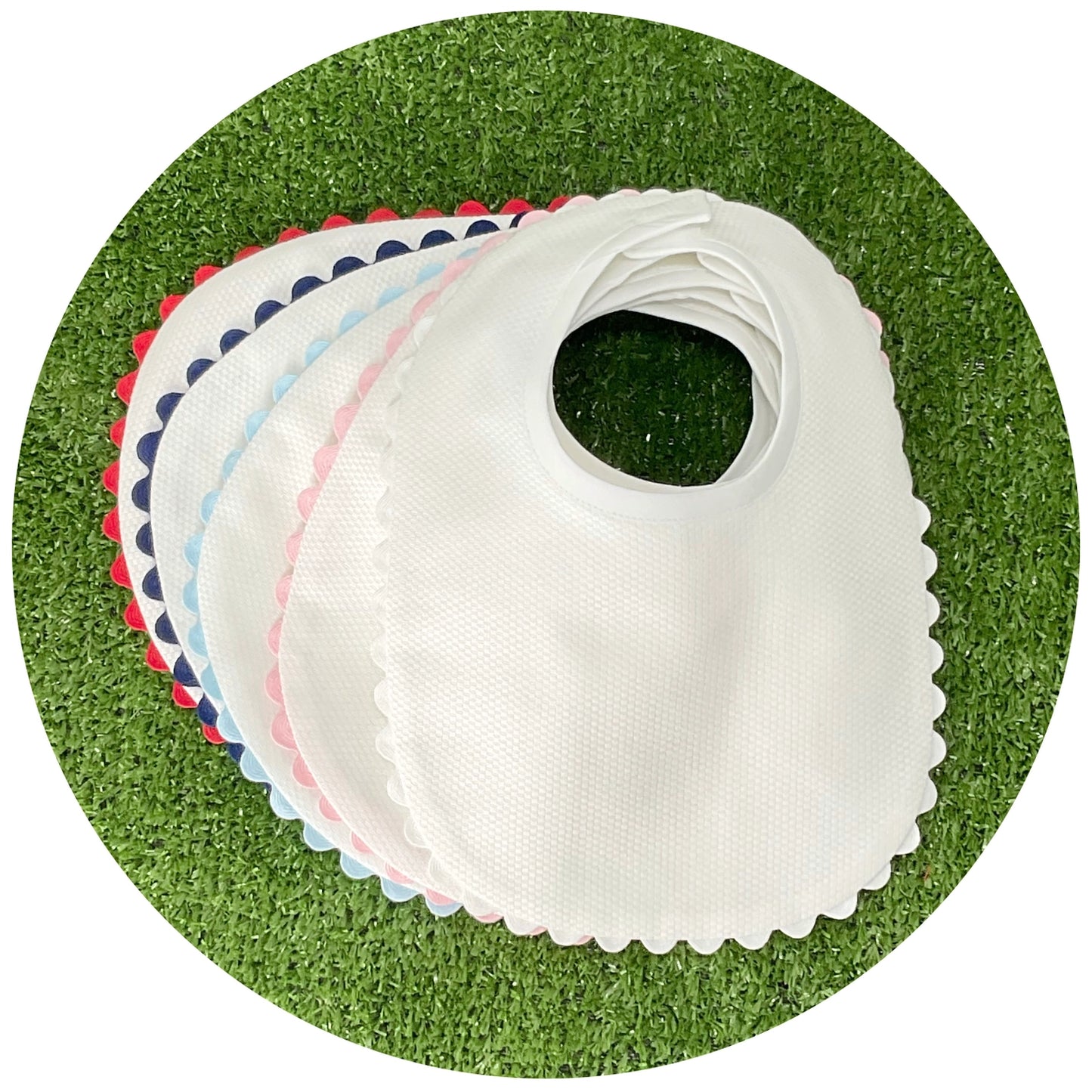 White Cotton Pique Bibs