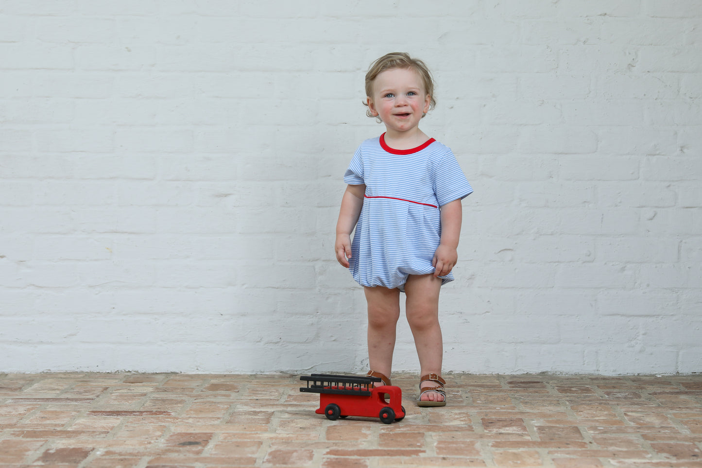 Red & Cornflower Stripe Bentley Bubble